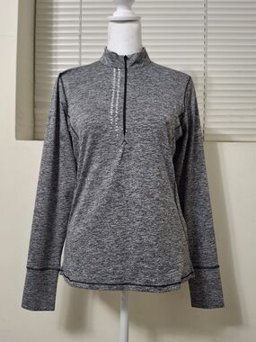ANNIKA Cutter & Buck CB DryTec UPF 50+ 1/4 Zip Long Sleeve Pullover Grey XS